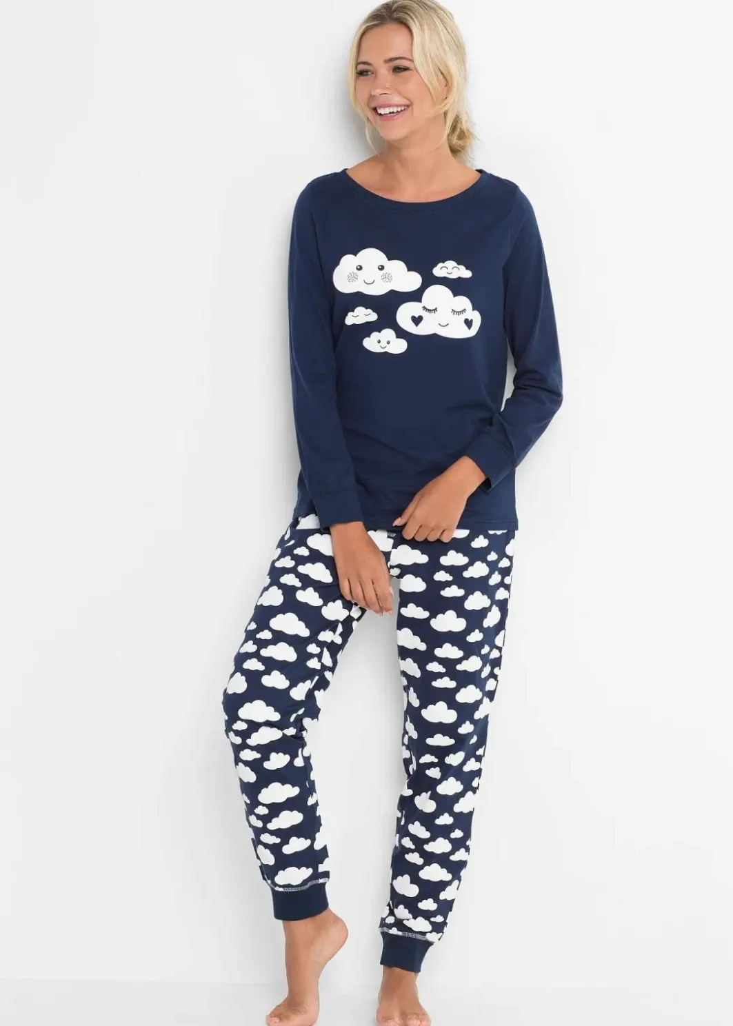 Damen bonprix Wäsche·Nachtwäsche|Nachhaltigere Materialien|Pyjama aus reiner Bio-Baumwolle