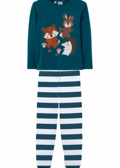 Kinder bonprix Jungen·Nachtwäsche|Mädchen·Nachtwäsche|Pyjama aus reiner Bio-Baumwolle (2-tlg. Set)