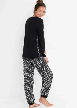 Damen bonprix Wäsche·Nachtwäsche|Nachhaltigere Materialien|Pyjama aus reiner Bio-Baumwolle