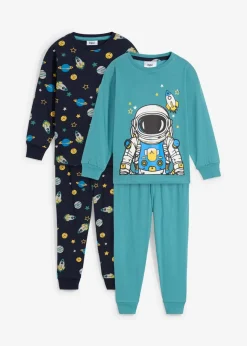 Kinder bonprix Jungen·Nachtwäsche|Pyjama aus reiner Bio-Baumwolle (4-tlg. Set)