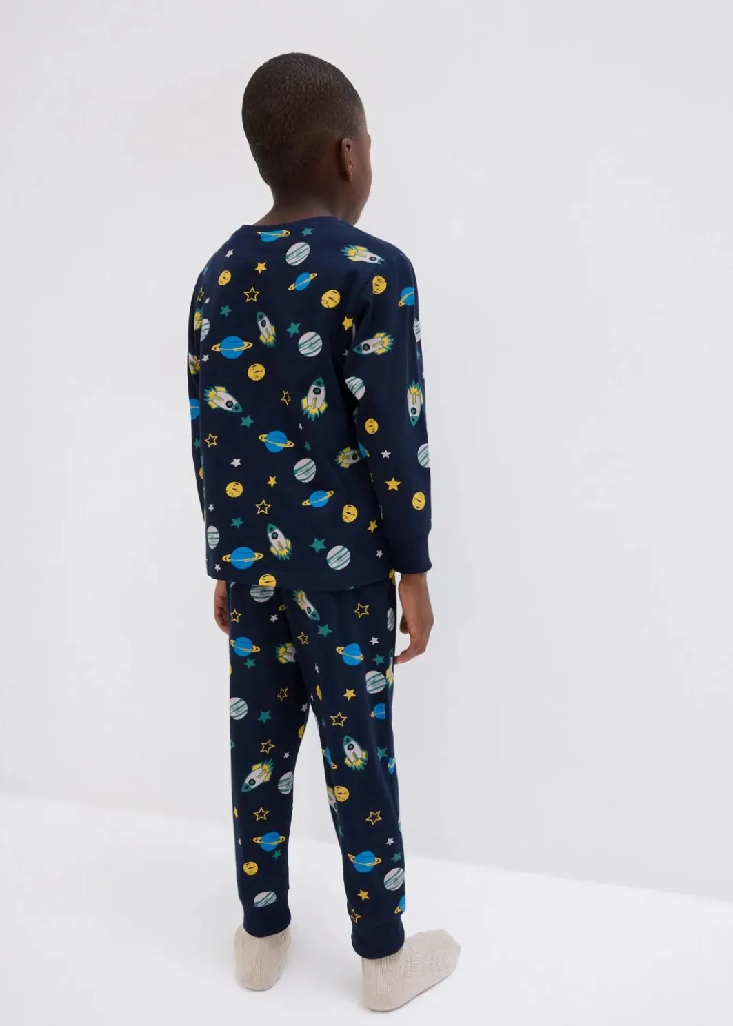 Kinder bonprix Jungen·Nachtwäsche|Pyjama aus reiner Bio-Baumwolle (4-tlg. Set)
