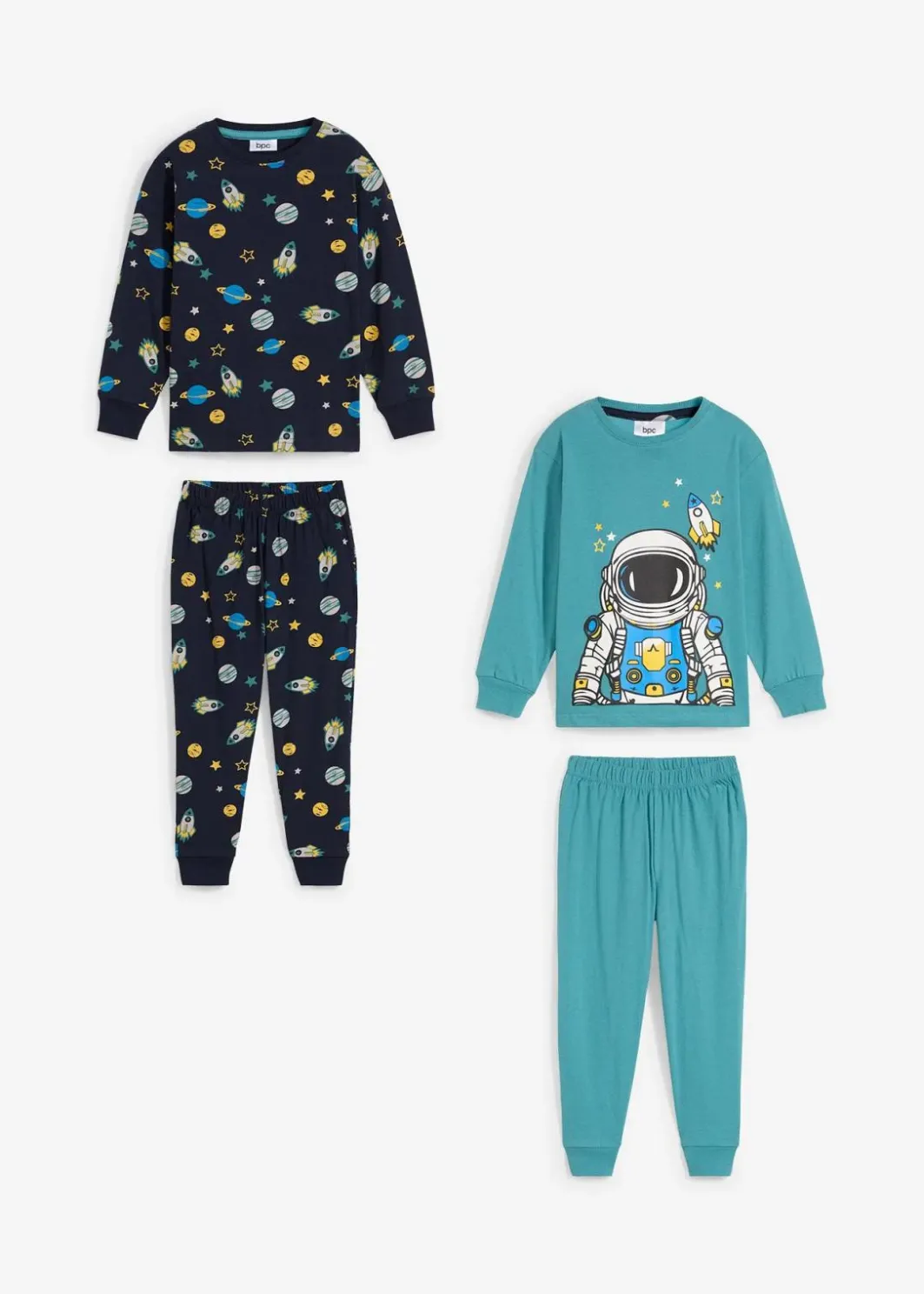 Kinder bonprix Jungen·Nachtwäsche|Pyjama aus reiner Bio-Baumwolle (4-tlg. Set)