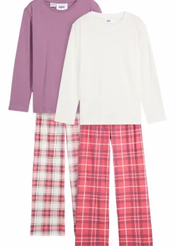 Discount Pyjama aus reiner Bio-Baumwolle (4-tlg. Set) Kinder Mädchen·Nachtwäsche