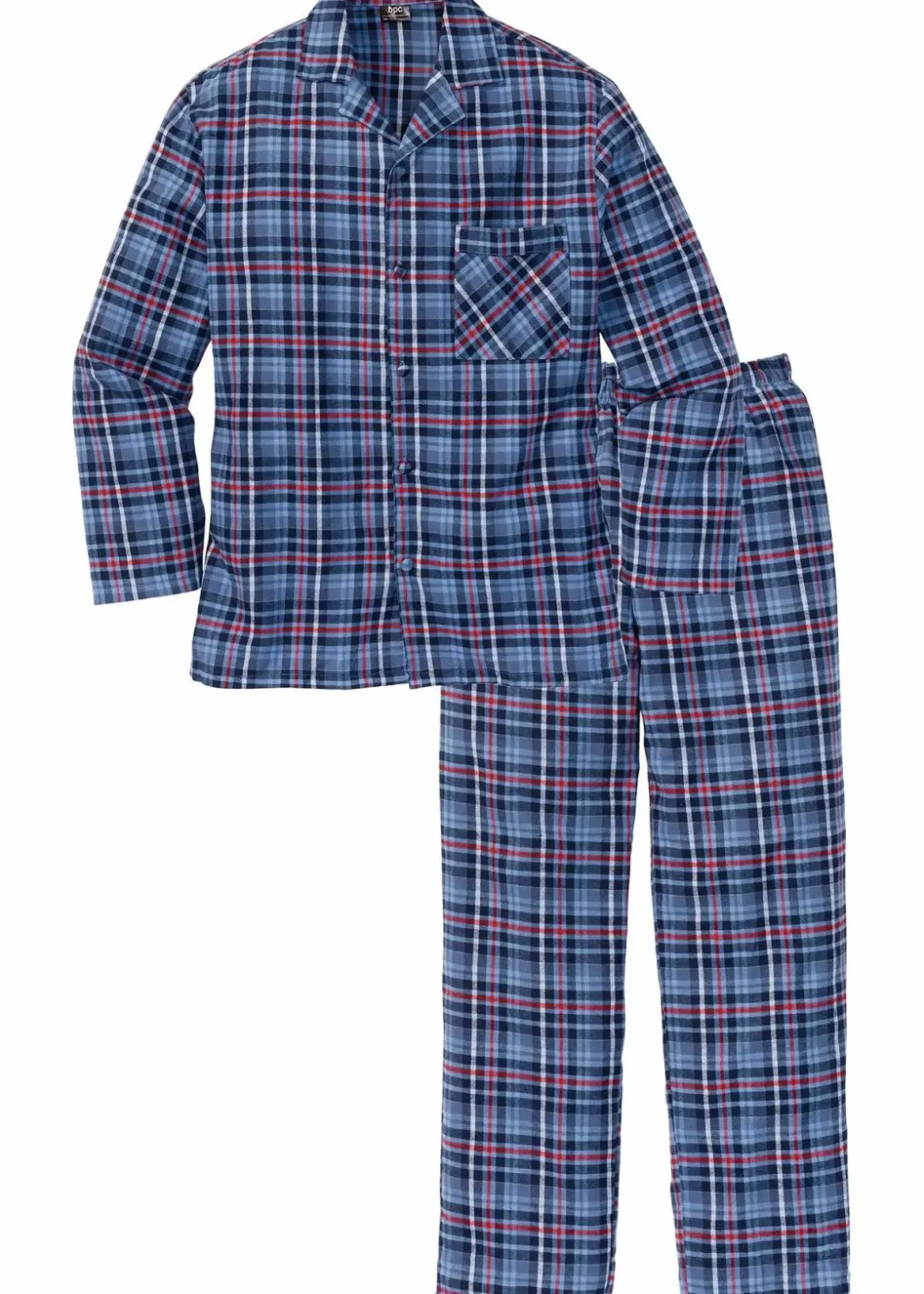 Herren bonprix Pyjamas|Große Größen|Pyjama aus weichem Flanell mit Knopfleiste und langen Ärmeln.