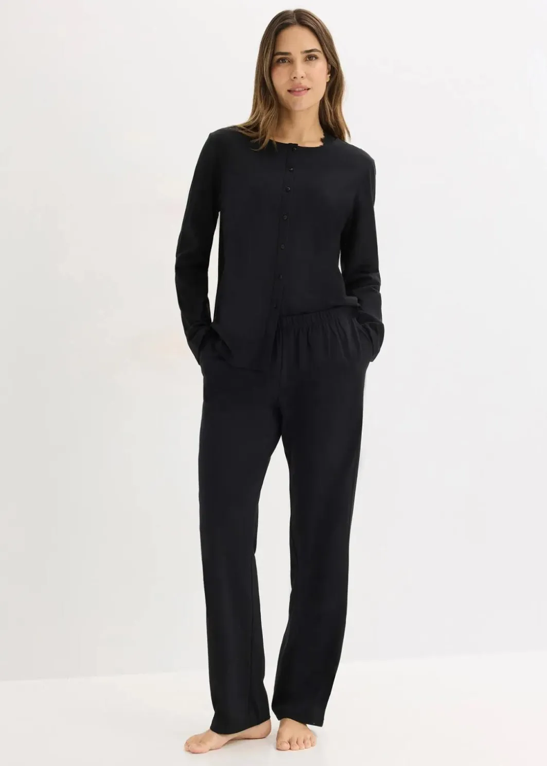 Damen bonprix Wäsche·Nachtwäsche|Nachtwäsche|Pyjama aus weicher Baumwolle