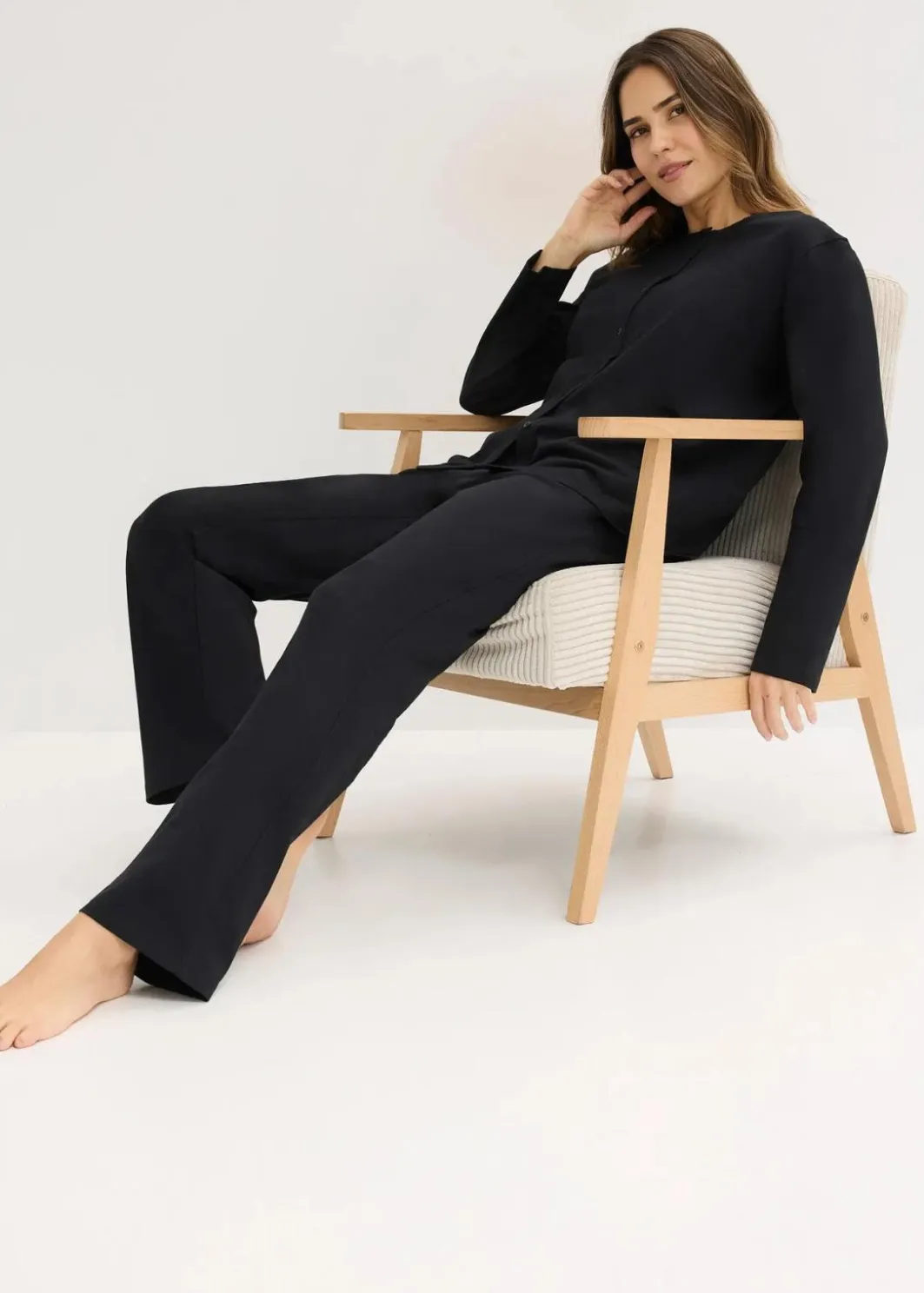 Damen bonprix Wäsche·Nachtwäsche|Nachtwäsche|Pyjama aus weicher Baumwolle