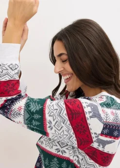 Damen bonprix Wäsche·Nachtwäsche|Nachtwäsche|Pyjama aus weicher Baumwolle mit Geschenktasche