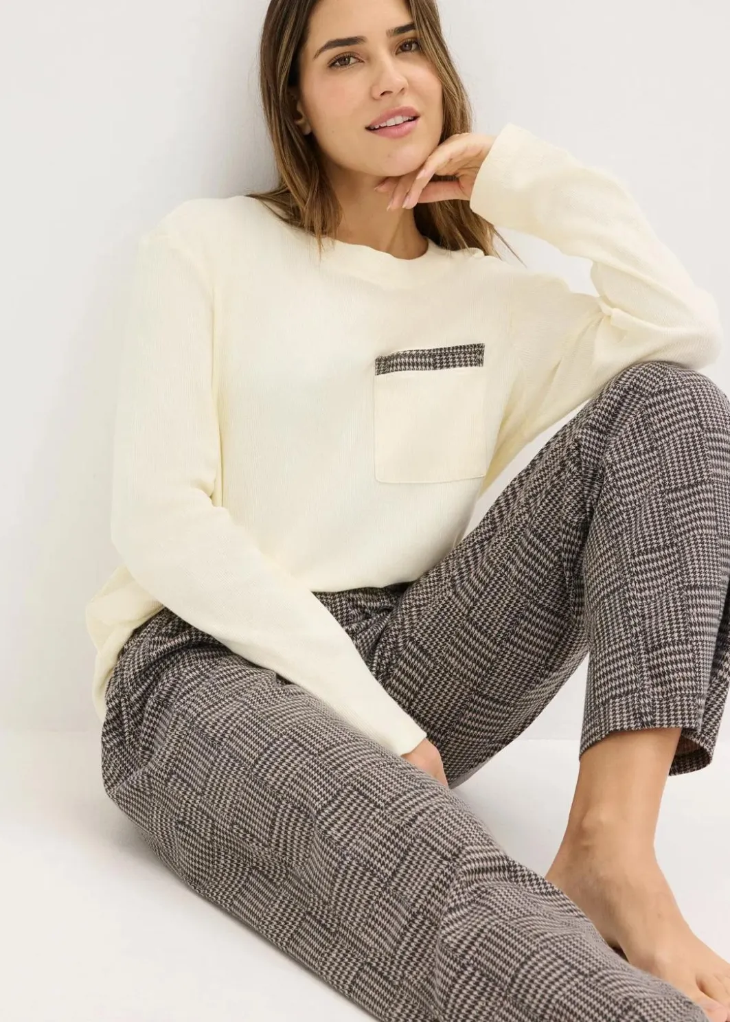 Damen bonprix Wäsche·Nachtwäsche|Nachtwäsche|Pyjama aus weicher Baumwolle