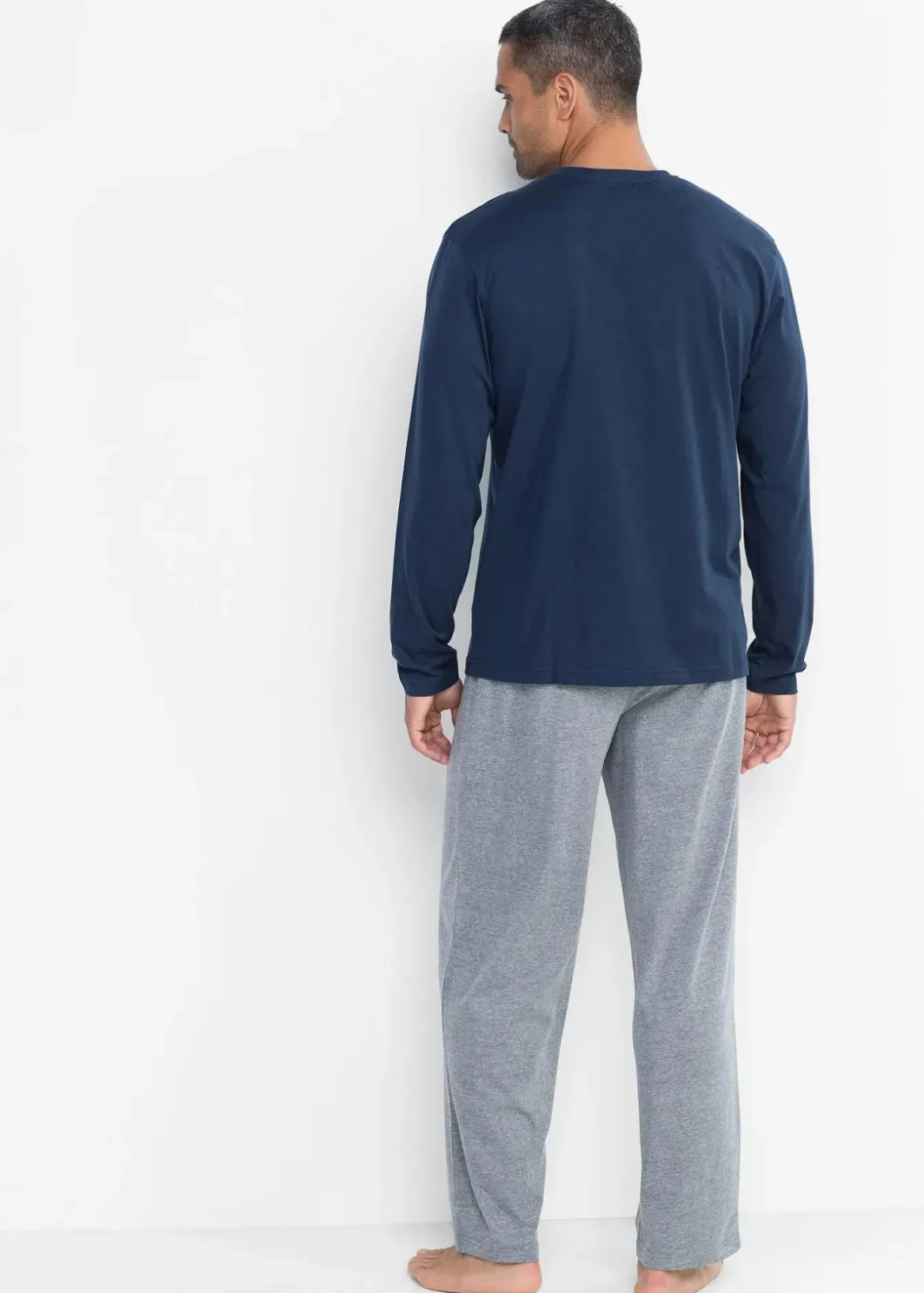 Pyjama mit Baumwolle und langen Ärmeln Herren Pyjamas|Große Größen