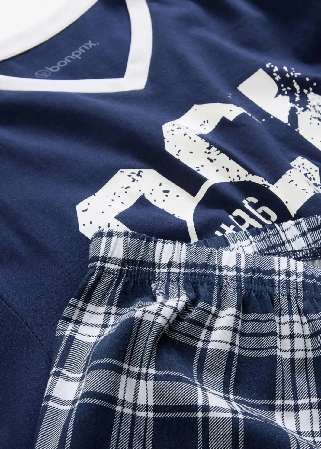 Herren bonprix Wäsche|Große Größen|Pyjama mit Baumwolle und langen Ärmeln