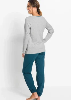 Damen bonprix Wäsche·Nachtwäsche|Nachhaltigere Materialien|Pyjama mit Bio-Baumwolle