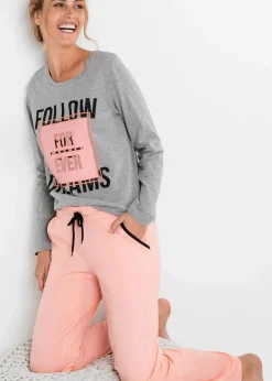 Damen bonprix Wäsche·Nachtwäsche|Nachhaltigere Materialien|Pyjama mit Bio-Baumwolle