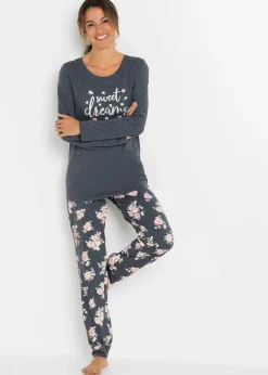 Damen bonprix Wäsche·Nachtwäsche|Nachhaltigere Materialien|Pyjama mit Bio-Baumwolle