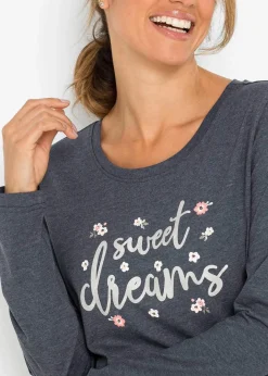Damen bonprix Wäsche·Nachtwäsche|Nachhaltigere Materialien|Pyjama mit Bio-Baumwolle