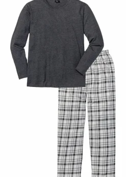 Herren bonprix Pyjamas|Große Größen|Pyjama mit Bio-Baumwolle mit langen Ärmeln