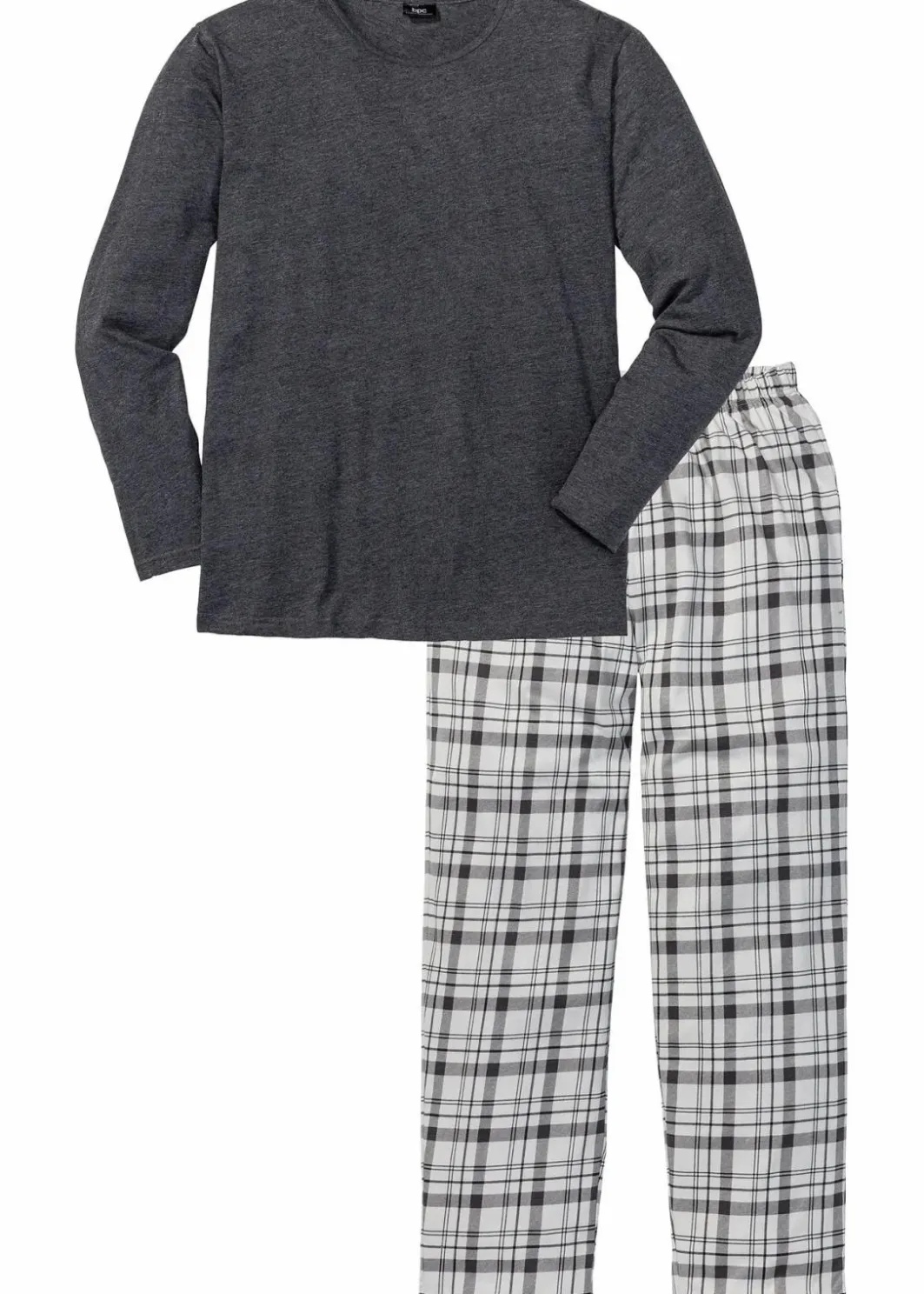 Herren bonprix Pyjamas|Große Größen|Pyjama mit Bio-Baumwolle mit langen Ärmeln