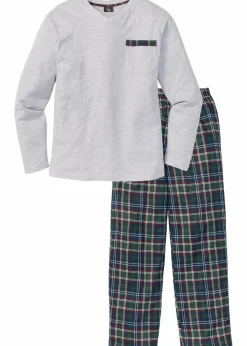 Online Pyjama mit Bio-Baumwolle und langen Ärmeln Herren Pyjamas|Große Größen