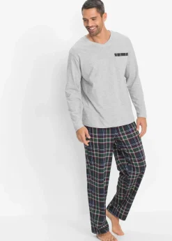 Online Pyjama mit Bio-Baumwolle und langen Ärmeln Herren Pyjamas|Große Größen