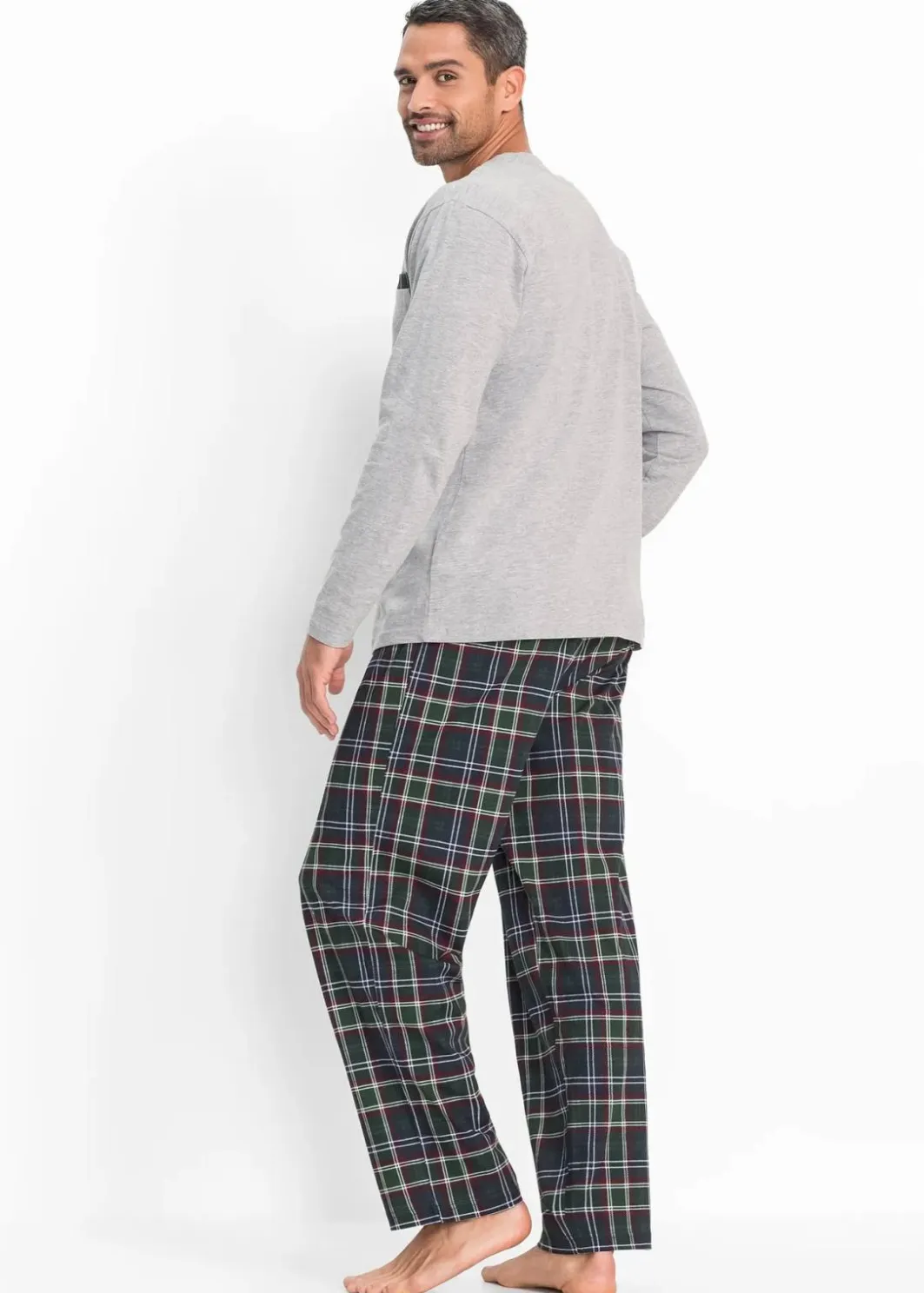 Online Pyjama mit Bio-Baumwolle und langen Ärmeln Herren Pyjamas|Große Größen