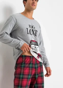Herren bonprix Pyjamas|Große Größen|Pyjama mit Bio-Baumwolle und langen Ärmeln