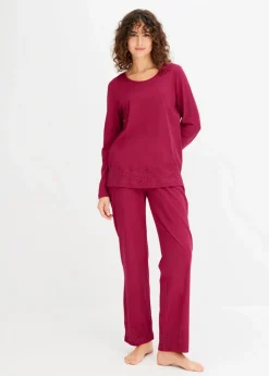 Damen bonprix Wäsche·Nachtwäsche|Nachtwäsche|Pyjama mit dezenter Spitze