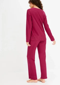 Damen bonprix Wäsche·Nachtwäsche|Nachtwäsche|Pyjama mit dezenter Spitze
