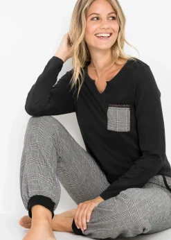 Hot Pyjama mit Flanellhose Damen Wäsche·Nachtwäsche|Nachtwäsche