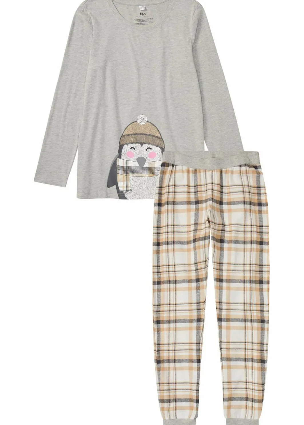 Damen bonprix Wäsche·Nachtwäsche|Nachtwäsche|Pyjama mit Flanellhose