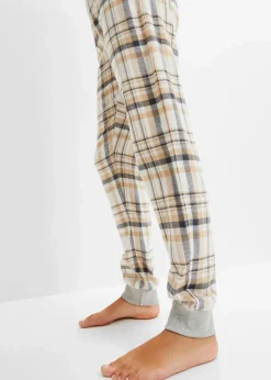 Damen bonprix Wäsche·Nachtwäsche|Nachtwäsche|Pyjama mit Flanellhose