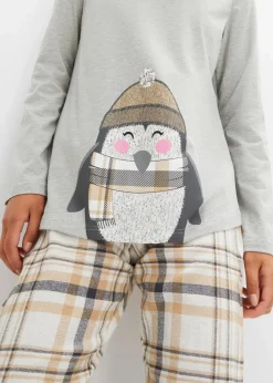 Damen bonprix Wäsche·Nachtwäsche|Nachtwäsche|Pyjama mit Flanellhose