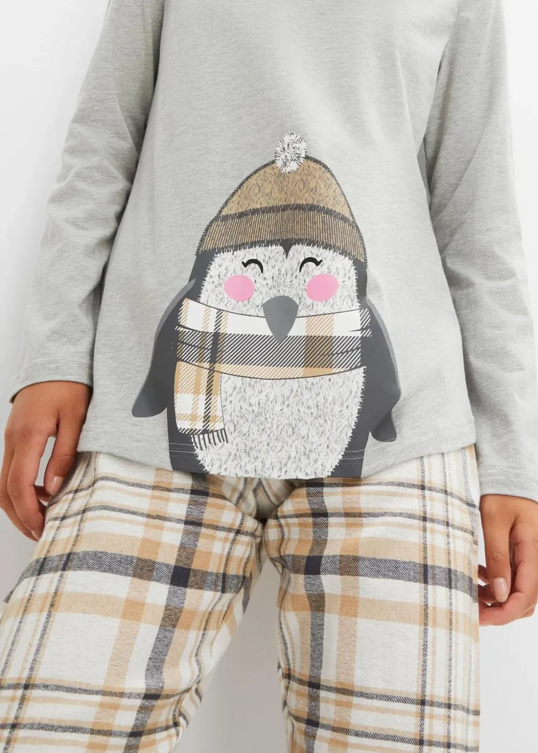 Damen bonprix Wäsche·Nachtwäsche|Nachtwäsche|Pyjama mit Flanellhose