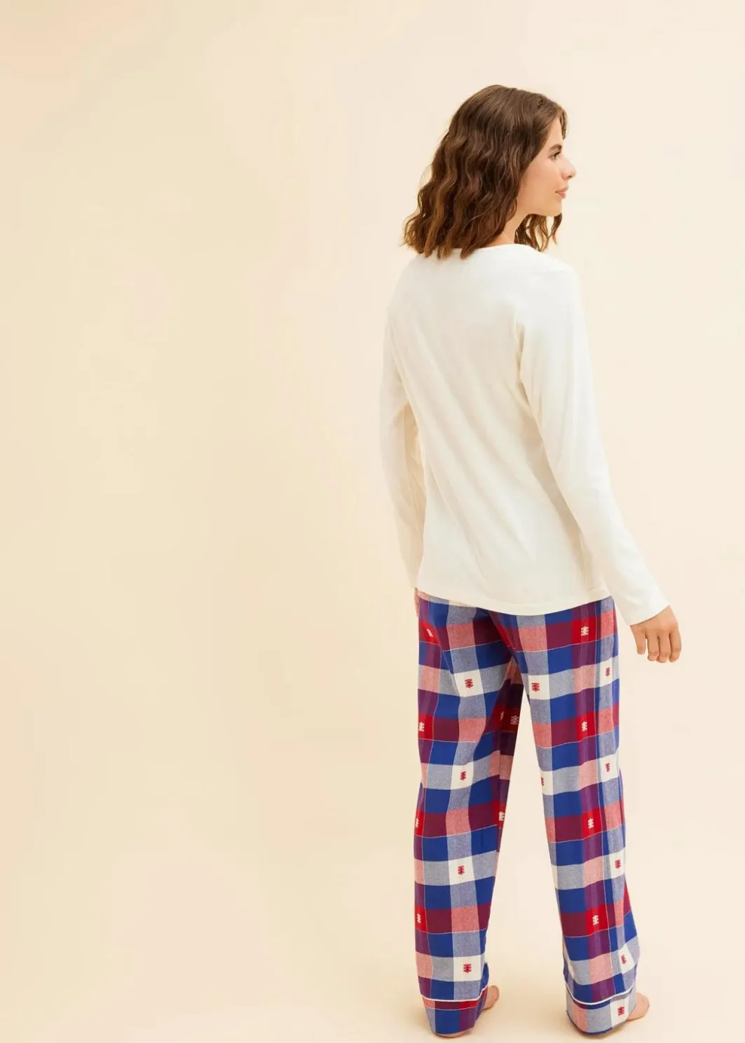 Damen bonprix Wäsche·Nachtwäsche|Nachtwäsche|Pyjama mit Flanellhose
