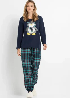 Pyjama mit Flanellhose Damen Wäsche·Nachtwäsche|Nachtwäsche