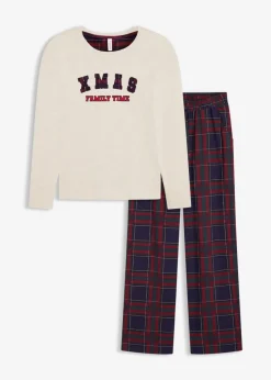 Damen bonprix Wäsche·Nachtwäsche|Nachtwäsche|Pyjama mit Flanellhose und Geschenktasche