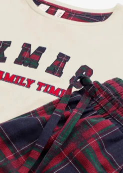 Damen bonprix Wäsche·Nachtwäsche|Nachtwäsche|Pyjama mit Flanellhose und Geschenktasche