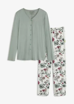 Damen bonprix Wäsche·Nachtwäsche|Nachtwäsche|Pyjama mit Knopfleiste