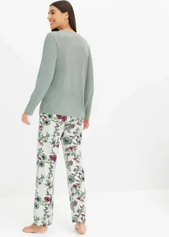 Damen bonprix Wäsche·Nachtwäsche|Nachtwäsche|Pyjama mit Knopfleiste