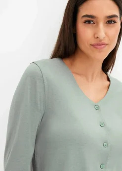 Damen bonprix Wäsche·Nachtwäsche|Nachtwäsche|Pyjama mit Knopfleiste