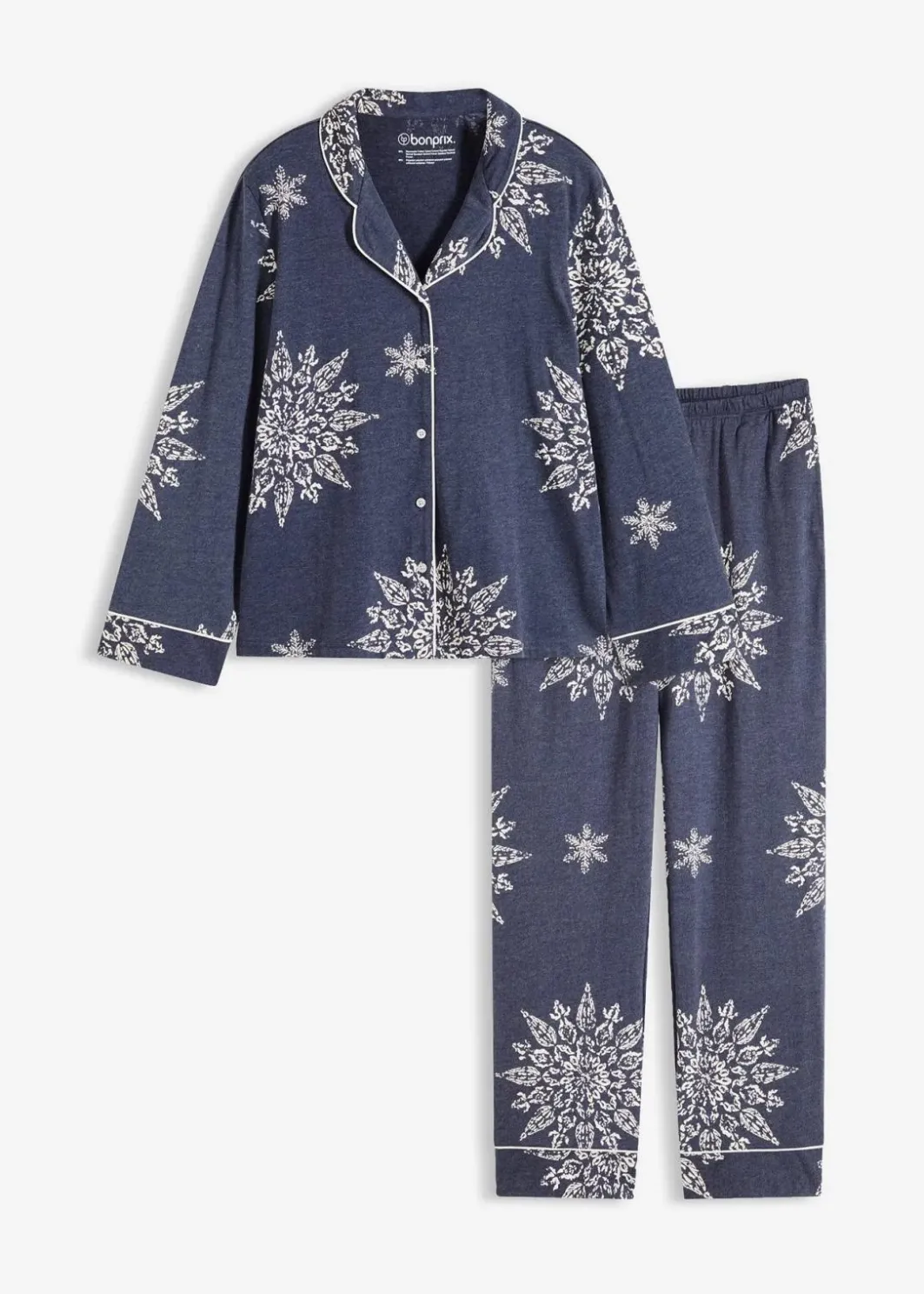 Damen bonprix Wäsche·Nachtwäsche|Nachtwäsche|Pyjama mit Knopfleiste