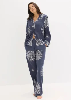 Damen bonprix Wäsche·Nachtwäsche|Nachtwäsche|Pyjama mit Knopfleiste