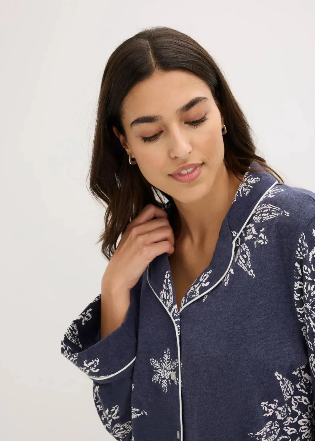 Damen bonprix Wäsche·Nachtwäsche|Nachtwäsche|Pyjama mit Knopfleiste