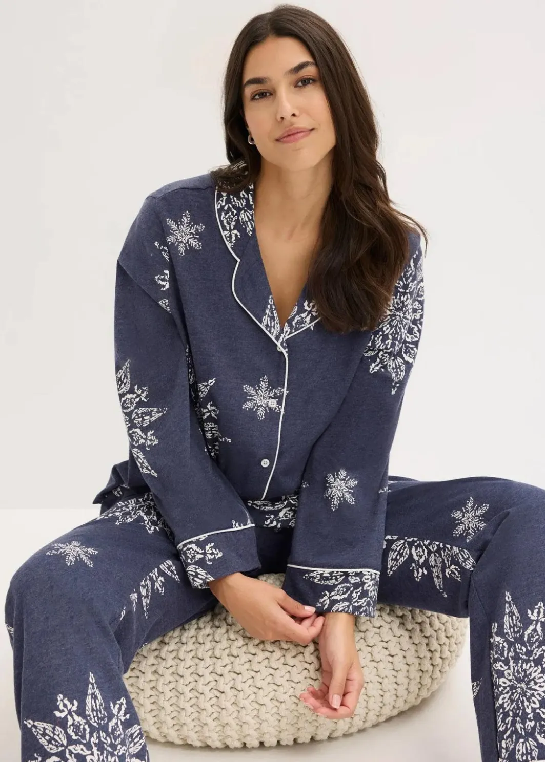 Damen bonprix Wäsche·Nachtwäsche|Nachtwäsche|Pyjama mit Knopfleiste