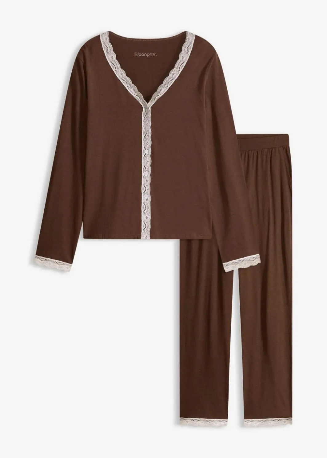 New Pyjama mit Knopfleiste Damen Nachhaltigere Materialien|Nachtwäsche