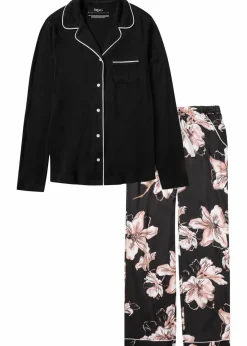 Damen bonprix Wäsche·Nachtwäsche|Nachtwäsche|Pyjama mit Knopfleiste
