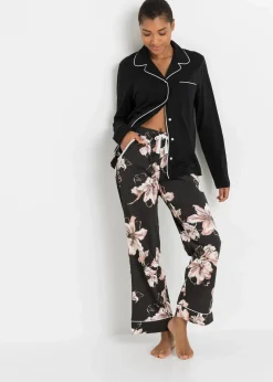 Damen bonprix Wäsche·Nachtwäsche|Nachtwäsche|Pyjama mit Knopfleiste