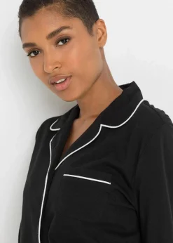 Damen bonprix Wäsche·Nachtwäsche|Nachtwäsche|Pyjama mit Knopfleiste