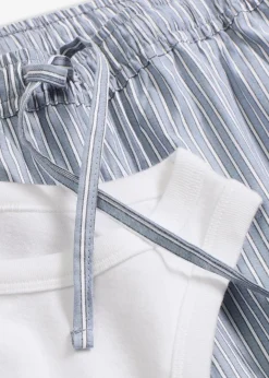Damen bonprix Wäsche·Nachtwäsche|Nachtwäsche|Pyjama mit Ripp Top und gewebter Hose