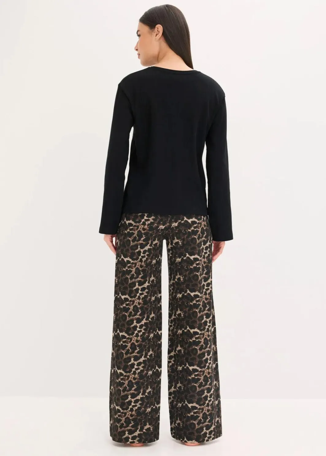 Damen bonprix Wäsche·Nachtwäsche|Nachtwäsche|Pyjama mit Rippshirt und weiter Hose