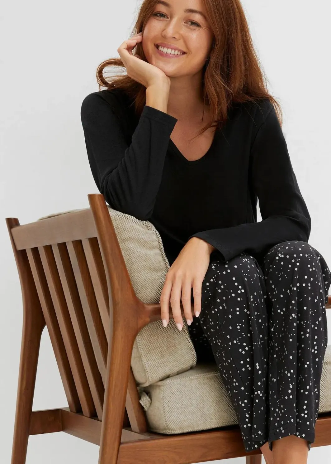 Damen bonprix Wäsche·Nachtwäsche|Nachtwäsche|Pyjama mit schimmerndem Druck