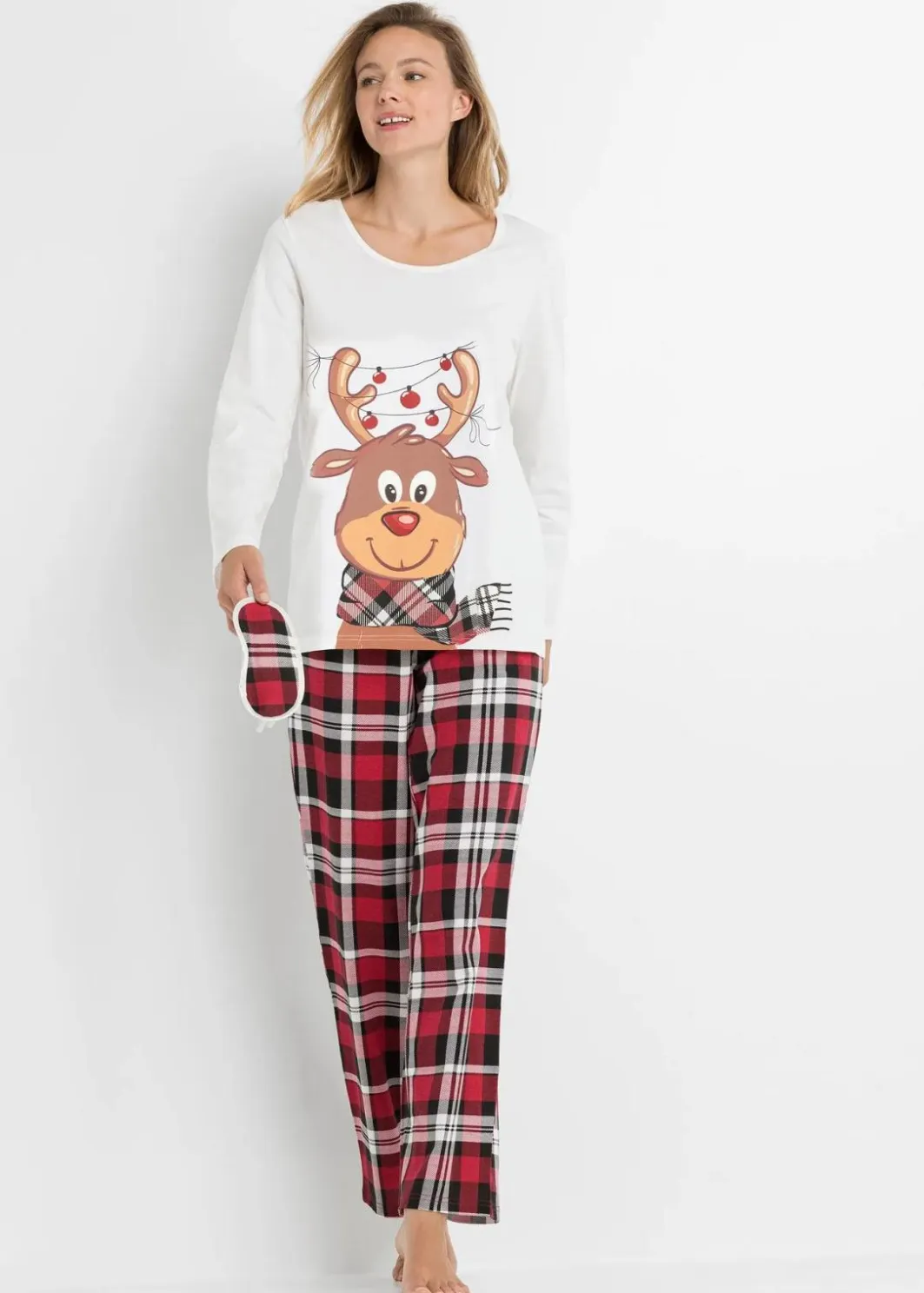 Damen bonprix Wäsche·Nachtwäsche|Nachhaltigere Materialien|Pyjama mit Schlafmaske